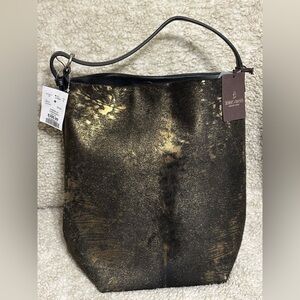 SILVANO BIAGINI Calf Leather Bucket Bag Extendable Strap NWT